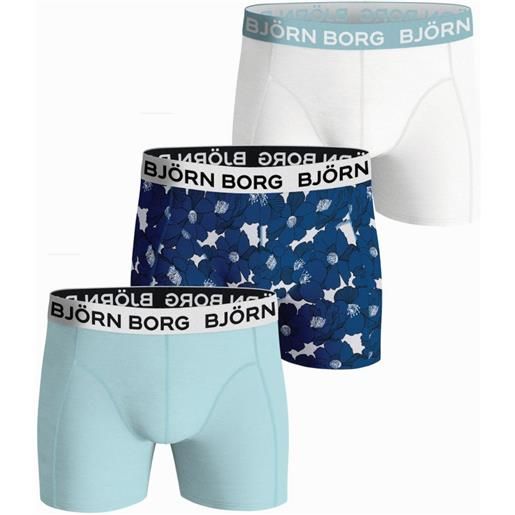 Björn Borg boxer sportivi da uomo Björn Borg cotton stretch boxer 3p - white/print/mint