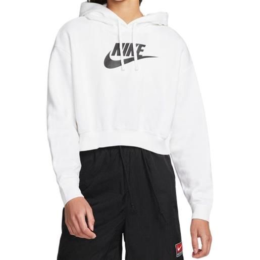 Nike felpa da tennis da donna Nike sportswear club fleece oversized crop hoodie - white/black
