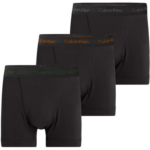 Calvin Klein boxer sportivi da uomo Calvin Klein cotton stretch trunk 3p - b-faded grey-samba/evergreen logo