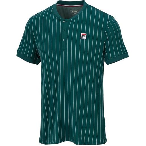 Fila polo da tennis da uomo Fila t-shirt stripes button - deep teal/white