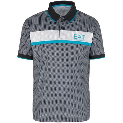 EA7 polo da tennis da uomo EA7 man jersey polo shirt - black