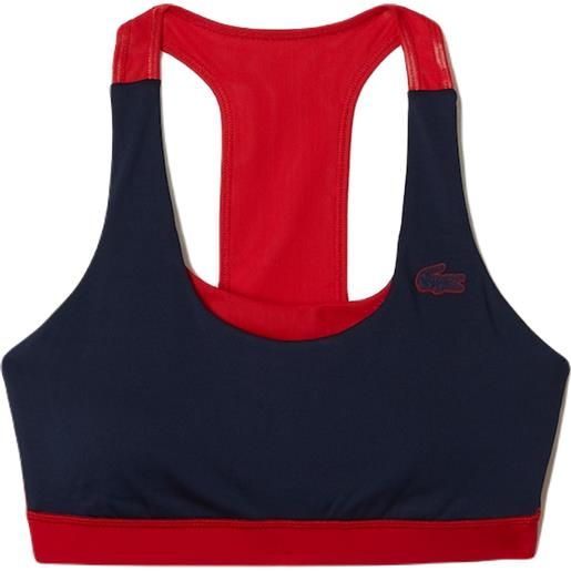 Lacoste reggiseno Lacoste sport color-block recycled polyester sports bra - navy blue/red/green