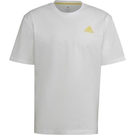 Adidas t-shirt da uomo Adidas clubhouse ballin tennis t-shirt - white