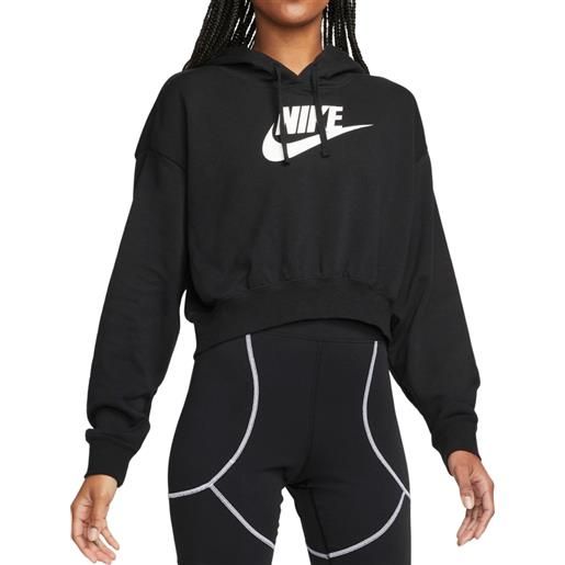 Nike felpa da tennis da donna Nike sportswear club fleece oversized crop hoodie - black/white