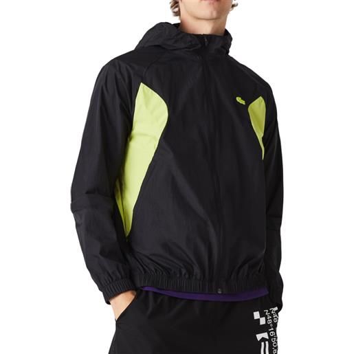 Lacoste giacca da tennis da uomo Lacoste sport collapsible windbreaker - black/yellow