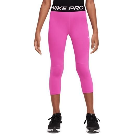 Nike pantaloni per ragazze Nike pro capri - active fuchsia/white