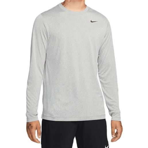Nike t-shirt da tennis da uomo Nike dri-fit legend long sleeve fitness top - tumbled grey/silver/black