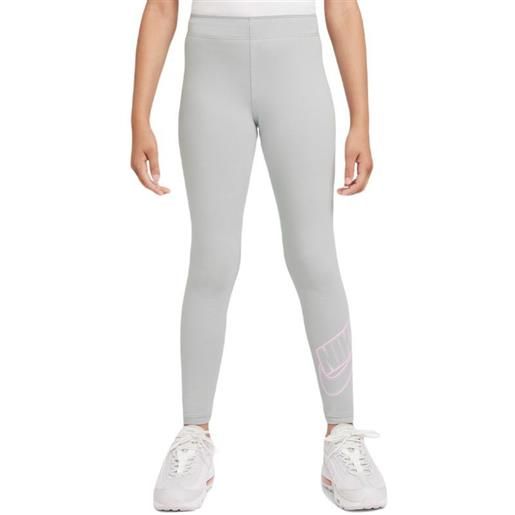 Nike pantaloni per ragazze Nike sportswear favorites legging gx - light smoke grey/pink foam