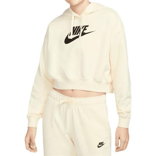 Nike felpa da tennis da donna Nike sportswear club fleece oversized crop hoodie - coconut milk/black