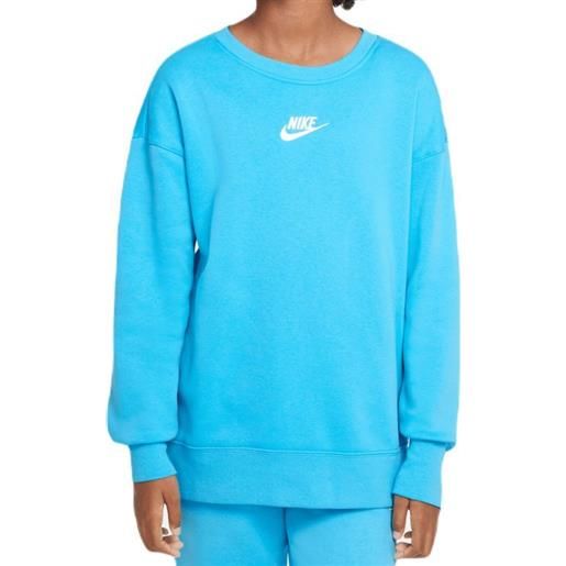 Nike felpa per ragazze Nike sportswear club fleece - baltic blue/white