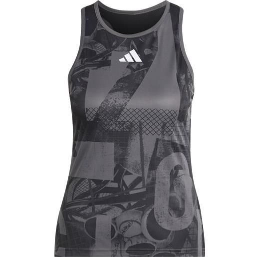 Adidas top da tennis da donna Adidas club graphic tank - grey five/black/carbon