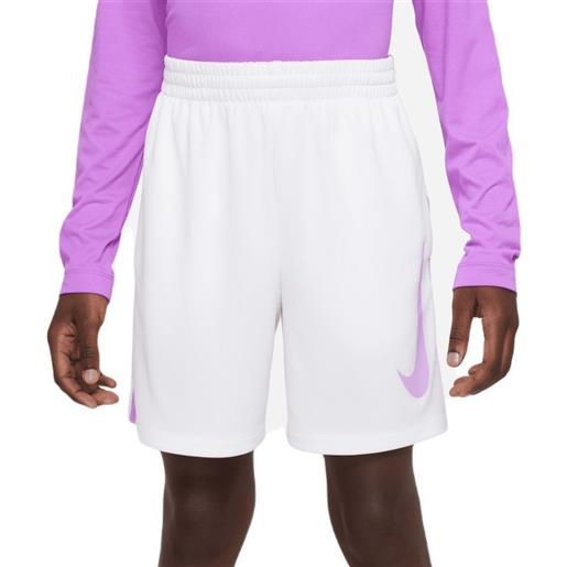 Nike pantaloncini per ragazzi Nike dri-fit multi+ graphic training shorts - white/rush fuchsia/rush fuchsia