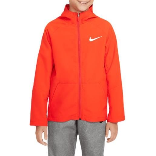 Nike felpa per ragazzi Nike dri-fit woven training jacket - picante red/picante red/white