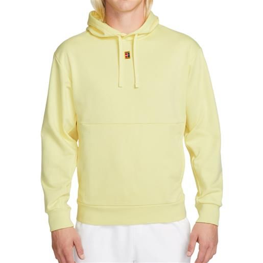 Nike felpa da tennis da uomo Nike court fleece tennis hoodie - lemon chiffon
