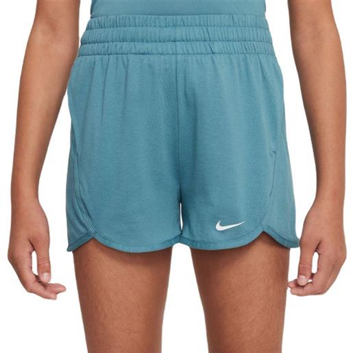 Nike pantaloncini per ragazze Nike dri-fit breezy high-waisted training shorts - mineral teal/white