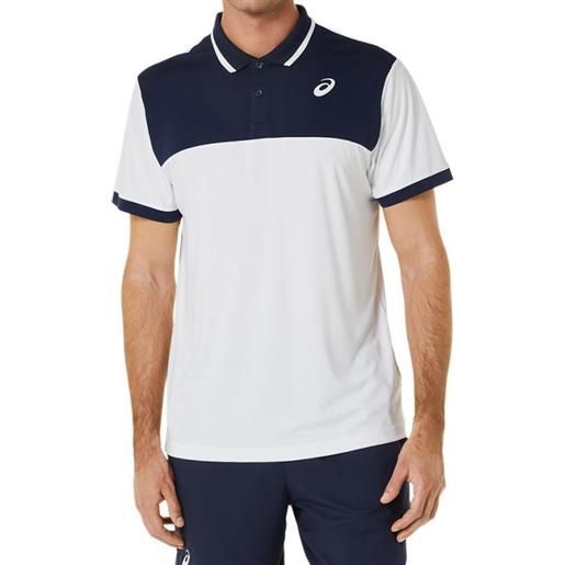 Asics polo da tennis da uomo Asics court polo shirt - brilliant white/midnight