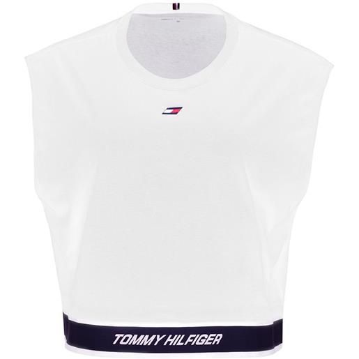 Tommy Hilfiger top da tennis da donna Tommy Hilfiger relaxed tape c-nk tank - th optic white