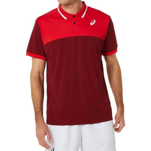 Asics polo da tennis da uomo Asics court polo shirt - beet juice/classic red