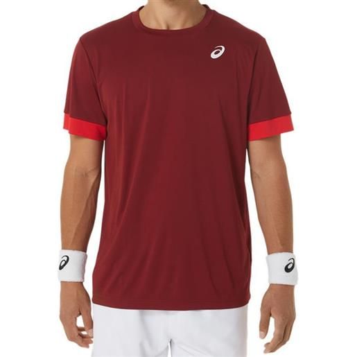 Asics t-shirt da uomo Asics court short sleeve top - beet juiced/classic red