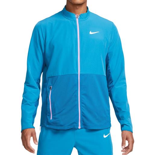 Nike felpa da tennis da uomo Nike court advantage packable jacket - green abyss/rush fuchsia/white