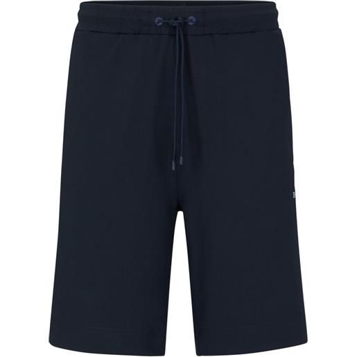 BOSS pantaloncini da tennis da uomo BOSS regular-fit shorts in stretch fabric - dark blue