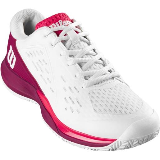 Wilson scarpe da tennis bambini Wilson rush pro ace jr - white/beet red/diva pink