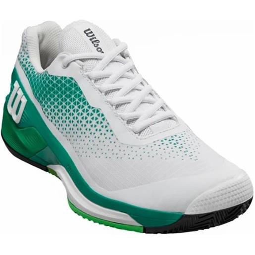 Wilson scarpe da tennis da uomo Wilson rush pro 4.0 clay - white/bosphorus/green