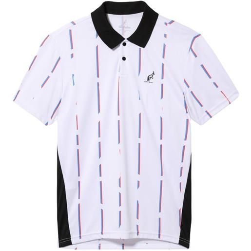Australian polo da tennis da uomo Australian ace polo shirt with stripes - bianco
