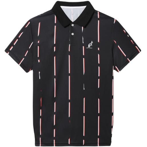 Australian polo da tennis da uomo Australian ace polo shirt with stripes - nero