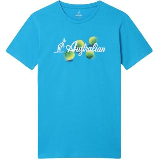 Australian t-shirt da uomo Australian cotton t-shirt Australian balls - blu capri