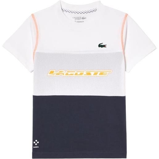 Lacoste maglietta per ragazzi Lacoste tennis x daniil medvedev jersey t-shirt -white/blue/orange