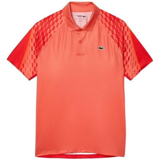 Lacoste polo da tennis da uomo Lacoste tennis x novak djokovic tricolour polo shirt - orange/red/orange