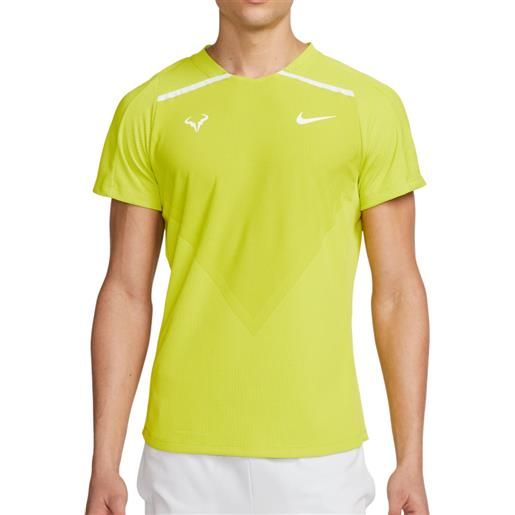 Nike t-shirt da uomo Nike court dri-fit advantage rafa top - bright cactus/white