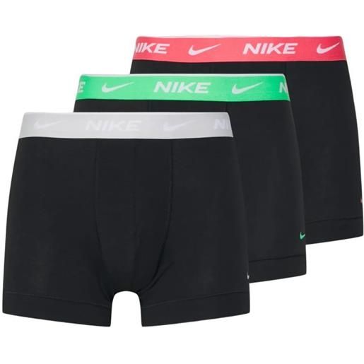 Nike boxer sportivi da uomo Nike everyday cotton stretch trunk 3p - black/sea coral/platinum/electric algae