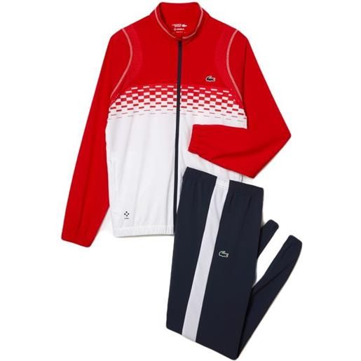 Lacoste tuta da tennis da uomo Lacoste tennis x daniil medvedev jogger set - red/white/red/white/blue