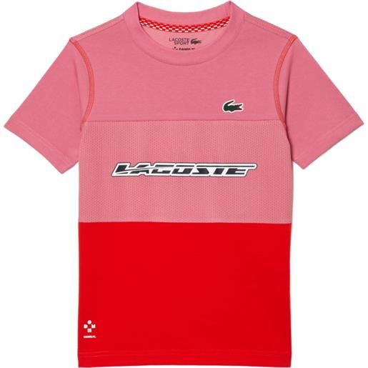 Lacoste maglietta per ragazzi Lacoste tennis x daniil medvedev jersey t-shirt - pink/red/blue