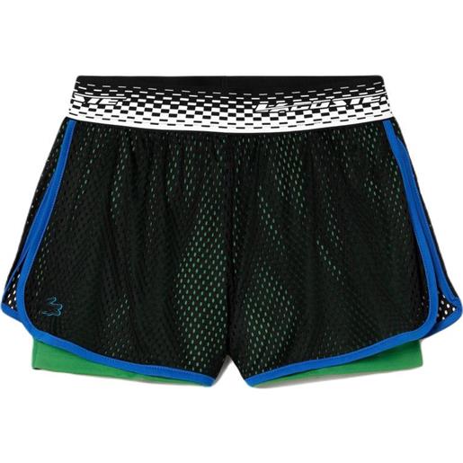 Lacoste pantaloncini da tennis da donna Lacoste tennis shorts with built-in undershorts - black