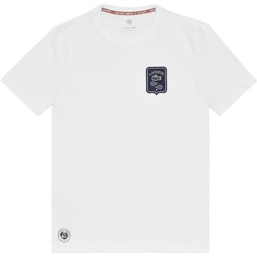 Lacoste t-shirt da uomo Lacoste sport roland garros edition badge t-shirt - white