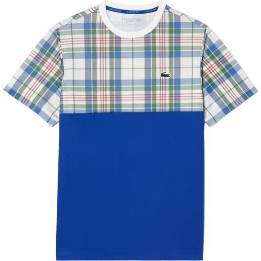 Lacoste t-shirt da uomo Lacoste tennis regular fit check print t-shirt - white/blue