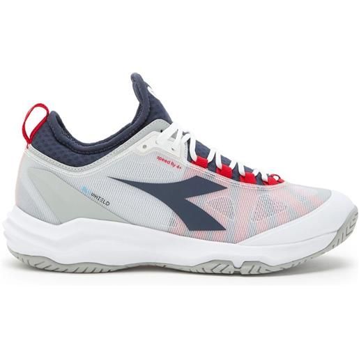 Diadora scarpe da tennis da uomo Diadora speed blushield fly 4 + ag - white/blue corsair/fiery red