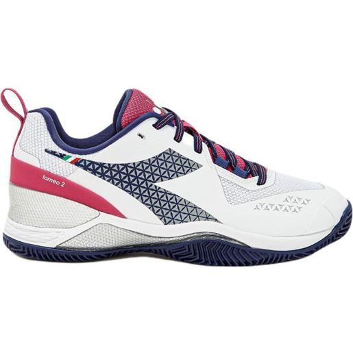 Diadora scarpe da tennis da donna Diadora blushield torneo 2 clay - white/blue print/pink yarrow