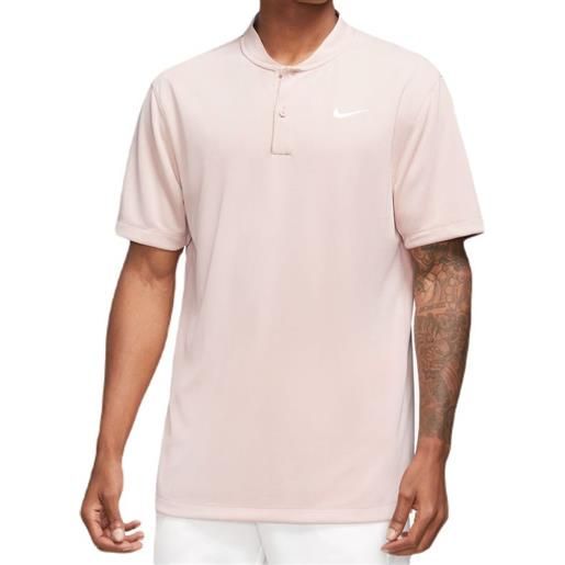 Nike polo da tennis da uomo Nike court dri-fit blade solid polo - pink oxford/white