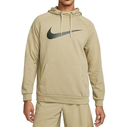 Nike felpa da tennis da uomo Nike dri-fit hoodie po swoosh - natural olive/sequoia