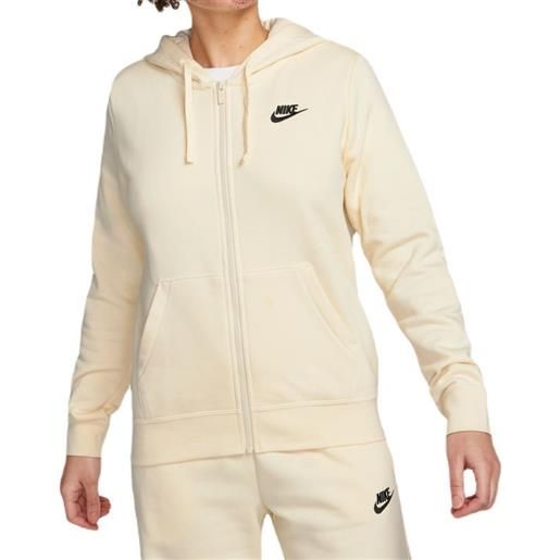 Nike felpa da tennis da donna Nike sportswear club fleece full zip hoodie - coconut milk/black