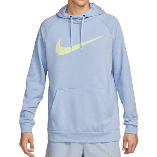 Nike felpa da tennis da uomo Nike dri-fit hoodie po swoosh - cobalt bliss/light lemon twist