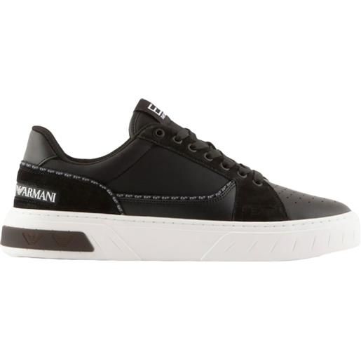 EA7 unisex leather sneaker - black/white