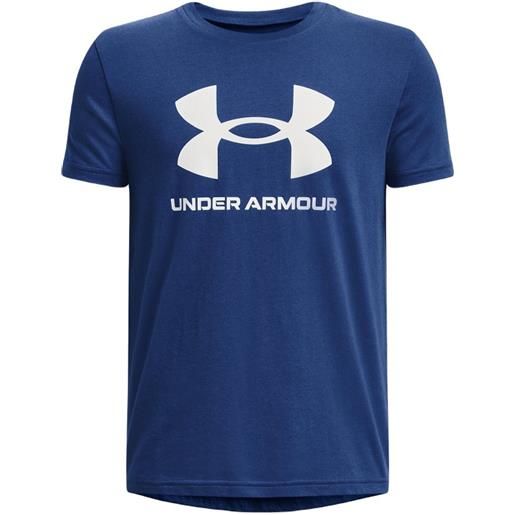 Under Armour maglietta per ragazzi Under Armour sportstyle logo short sleeve - blue mirage/white