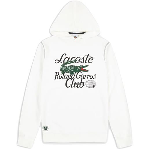 Lacoste felpa da tennis da uomo Lacoste sport roland garros edition hoodie - white