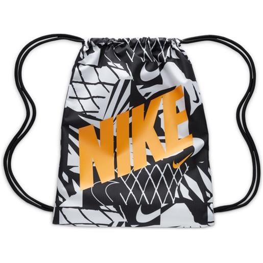 Nike zaino da tennis Nike kids' drawstring bag - black/white/vivid orange