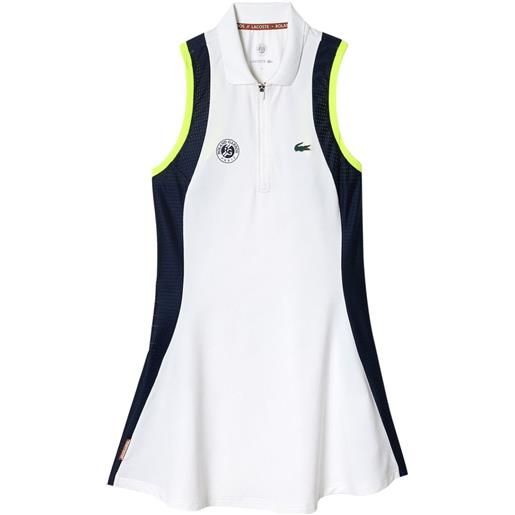 Lacoste vestito da tennis da donna Lacoste sport roland garros edition sleeveless dress - white/navy blue